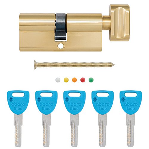 Циліндр ABARO B100 70T (35*35T) G латунь полірована 5 ключів - Фото №10