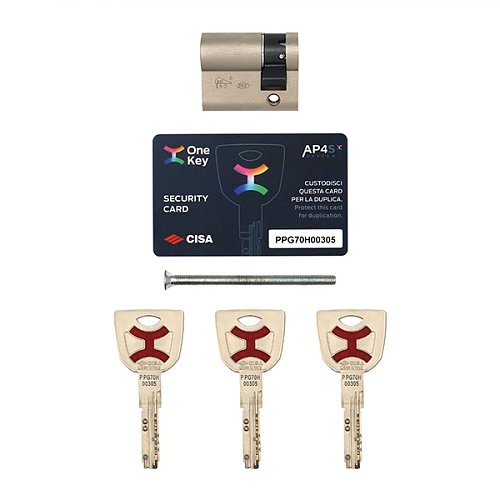 Циліндр половинка CISA AP4 S 40 (30*10) нікель матовий 3 ключі - Фото №11