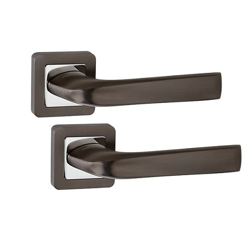 Ручки на розеті PUNTO Saturn (QR) GR/CP графіт/хром - Фото №1