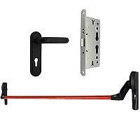 Комплект врізної антипаніки CISA Fast Push 59617.10 72мм 1500 мм червоний із замком та ручкою