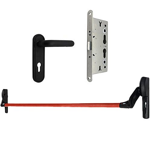 Комплект врізної антипаніки CISA Fast Push 59617.10 72мм 1500 мм червоний із замком та ручкою - Фото №1