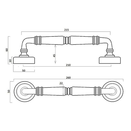 Ручка скоба FADEX Antik MG40 В02 (половинка) бронза матова - Фото №3