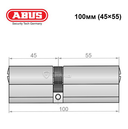 Цилиндр ABUS Bravus 4000 Compact 100 (45*55) никель сатин - Фото №7