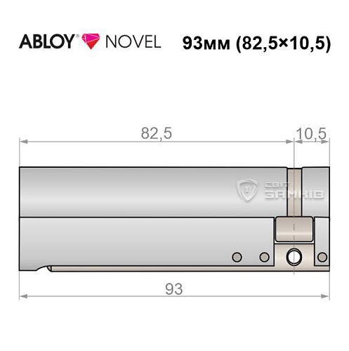 Цилиндр половинка ABLOY NOVEL 93 (82,5*10,5) хром полированный 3 ключа - Фото №8