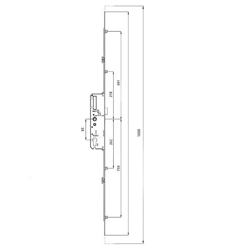 Механизм замка REZE Secust защелка 25*85 мм рейка 1600 мм с ригелем  - Фото №3