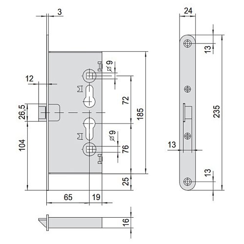 Электромеханический замок антипаника CISA Mito Panic 13210 (BS65мм) - Фото №8