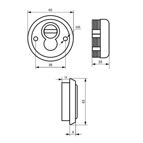Протектор DISEC MONOLITO MILANO KRIPTON BKS260 25мм хром матовий  - Фото №6