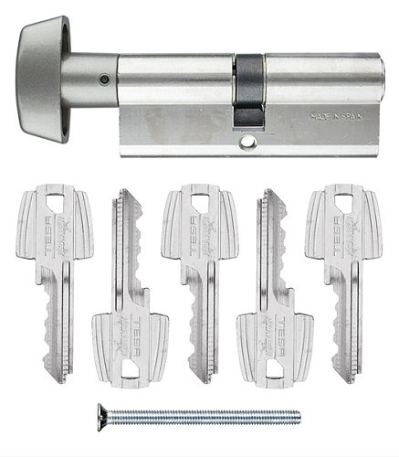 Циліндр TESA TE5 60T (30*30T) нікель сатин 5 ключів - Фото №4