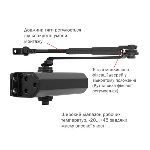 Дотягиватель RYOBI DS-2055V BC STD HO с фиксацией до 100кг Черный - Фото №6