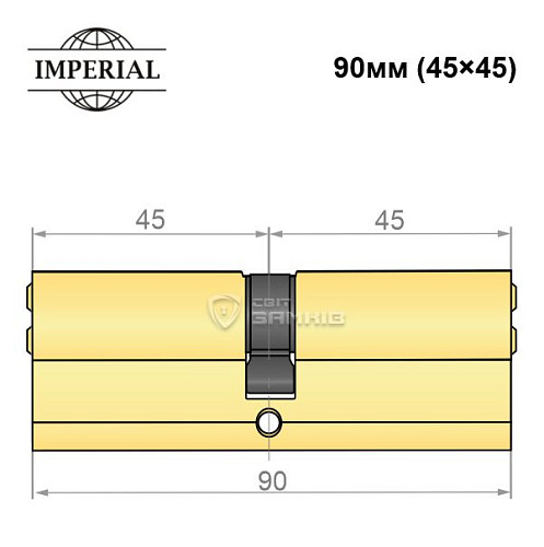 Цилиндр IMPERIAL 90 (45*45) полированная латунь - Фото №4