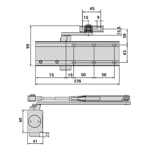 Дотягувач CISA C1610.03.0.45 Professional Plus2 BC STD до 80 кг FIRE білий - Фото №8