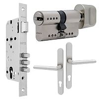 Комплект замка на вхідні двері ABARO P3000-45 (BS45*85мм) з циліндром P600 62T і ручками нерж.сталь