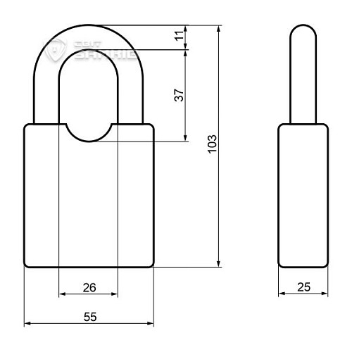 Замок навесной ABUS Rock-83/55 Bravus-1000 (3 ключа) - Фото №3