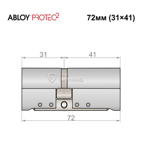 Циліндр ABLOY Protec2 72 (31*41) хром полірований - Фото №4