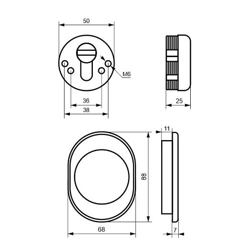 Протектор магнітний DISEC 3G2FM 25мм латунь PVD - Фото №4