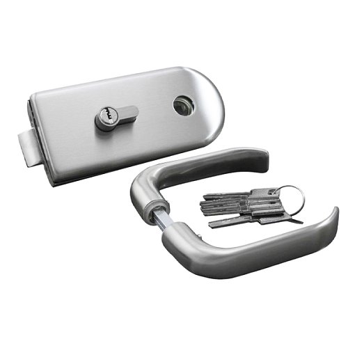 Комплект замка GLASS-M-TECH G-DL17 накладной для стеклянных дверей (стекло-стена) сатин - Фото №1