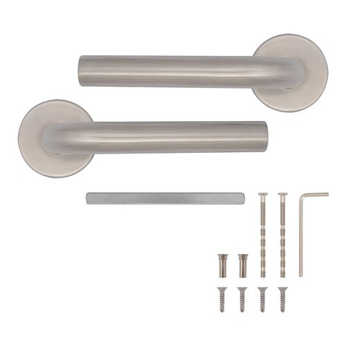 Ручки на розеті ABARO Rimini MM кругла розета нержавіюча сталь - Фото №7