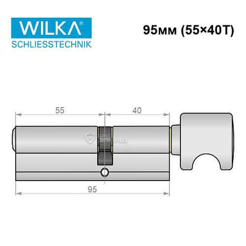 Циліндр WILKA 1405 A 95T (55*40T) нікель - Фото №8