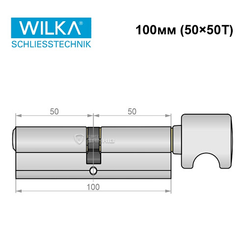 Циліндр WILKA 1405 K423 100T (50*50T) нікель - Фото №8