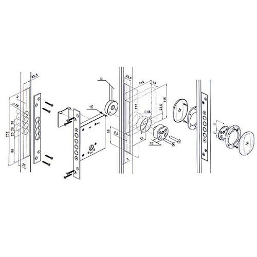 Механизм замка MUL-T-LOCK Omega Exagon VIP / 3in1 (BS55мм) хром полированный - Фото №12