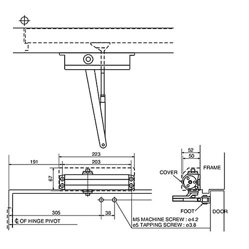 Дотягувач RYOBI DS-2005V BC STD HO з фіксацією до 100кг Сірий Антрацит - Фото №11