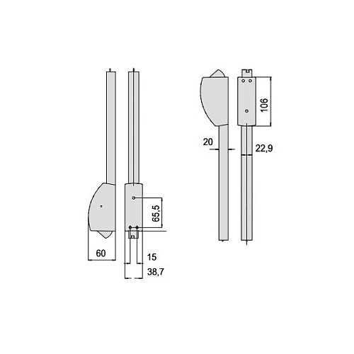 Комплект защелок вверх-вниз CISA 07063.61 для дополнительной фиксации дверей 2500 мм - Фото №18