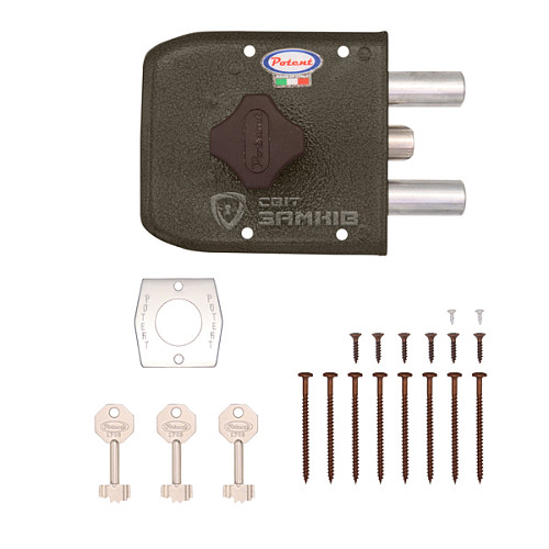 Замок накладний POTENT 320 (BS60мм) лівий 3 ключа відкривання всередину - Фото №5