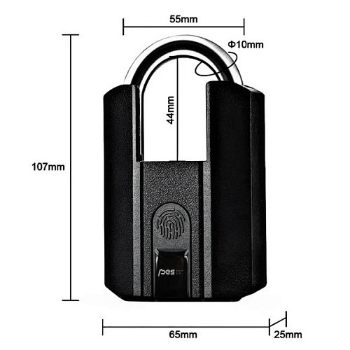 Умный замок PES Titan Bluetooth навесной черный - Фото №10