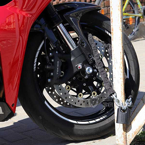 Велосипедный замок TOKOZ Moto Pluto 50 Black с цепью 100см 3 ключа - Фото №16