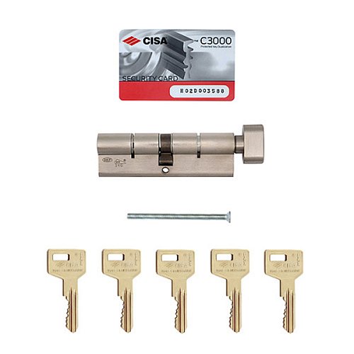 Цилиндр CISA C3000 90T (40*50T) никель матовый 5 ключей - Фото №10