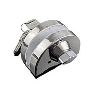 Замок накладний GLASS-M-TECH GL002 подвійний для скляних дверей (скло-стіна) сатин