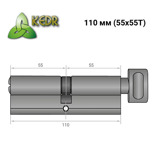 Цилиндр KEDR Zink 110T (55*55T) ZCBM черный матовый - Фото №8