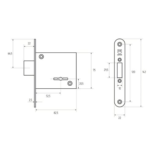 Механізм замка SHERLOCK 05.755-CMR (BS55мм) 3 ключа - Фото №5