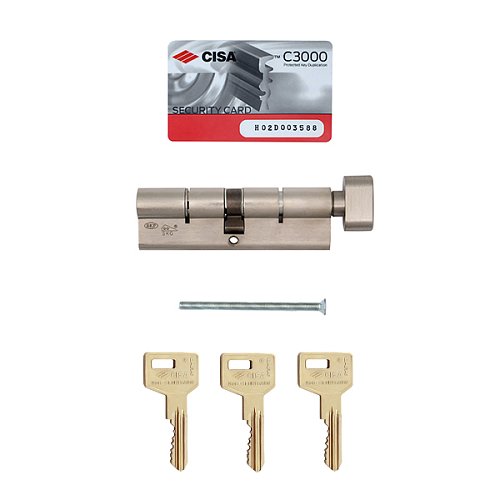 Циліндр CISA C3000 100T (50*50T) нікель матовий 3 ключі - Фото №10