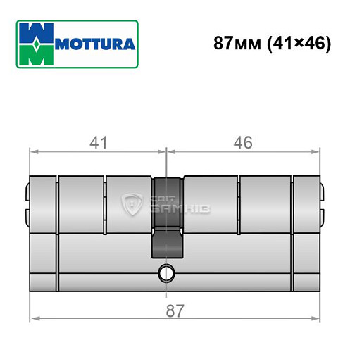 Цилиндр MOTTURA Champions Pro 87 (41*46) матовый хром - Фото №7