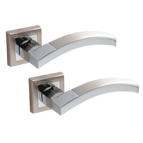 Ручки на розетте APECS Windrose "Medina" H-18036-A NIS/CR никель матовый/хром - Фото №1