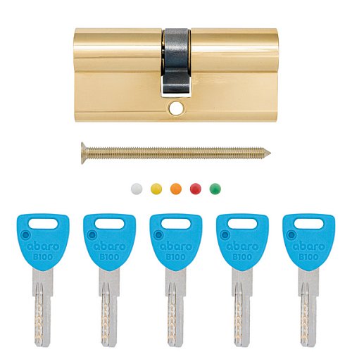 Циліндр ABARO B100 80 (35*45) G латунь полірована 5 ключів - Фото №9