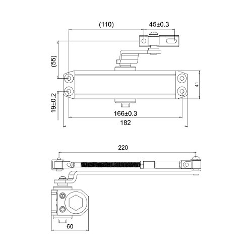 Дотягувач CISA 60470.03.0.45 STD до 80 кг білий - Фото №8