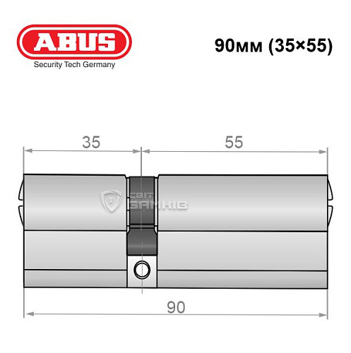 Цилиндр ABUS Bravus 4000 Compact 90 (35*55) никель сатин - Фото №7