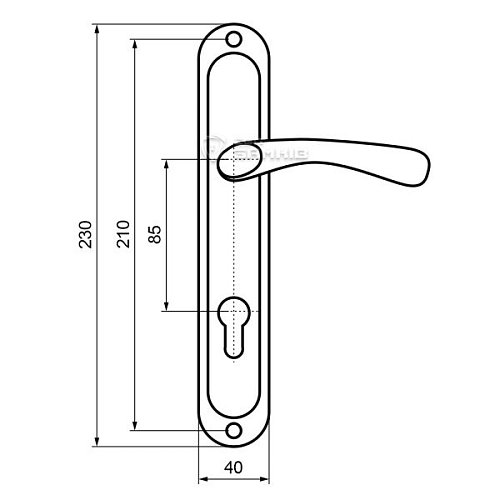 Ручки на планці IMPERIAL Kumru 85C SN/CP сатин/хром - Фото №2