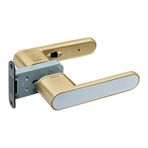 Ручка-защелка GAVROCHE GRclick (BS60мм) магнитная сатиновое золото/белый - Фото №1