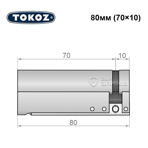 Цилиндр половинка TOKOZ Pro300 80 (70*10) никель матовый - Фото №8