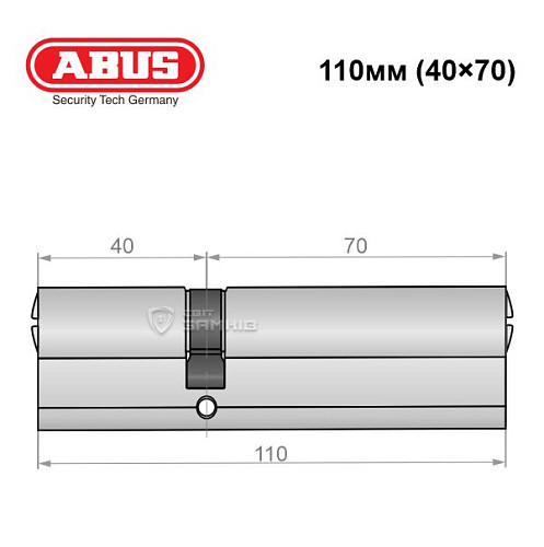 Цилиндр ABUS X12R 110 (40*70) никель сатин - Фото №5