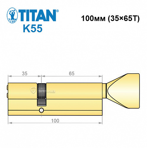 Цилиндр TITAN K55 100Т (35*65Т) латунь - Фото №6