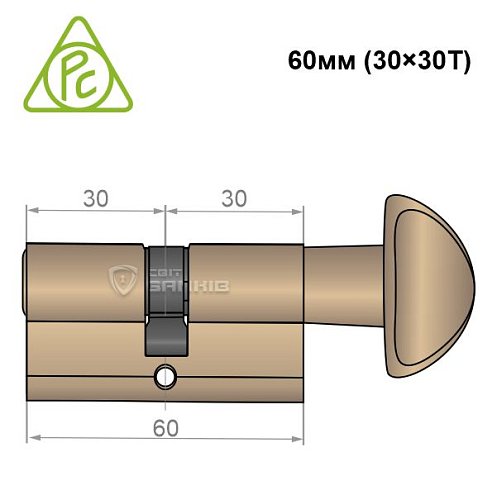 Цилиндр CORTELLEZZI PRIMO 117F 60T (30*30T) старая бронза - Фото №7