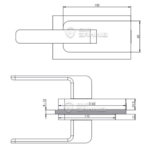 Ручка-защелка WALA H4S32/SM1OM1 для стеклянных дверей магнитная INOX нержавеющая сталь - Фото №6