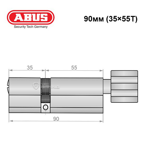 Цилиндр ABUS Bravus 4000 Compact 90T (35*55T) никель сатин - Фото №8