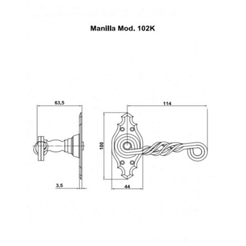 Ручки на розетте для калитки AMIG 102K черный - Фото №5