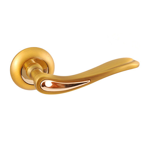 Ручки на розеті SIBA Modena (R02) матова латунь/поліроване золото - Фото №2