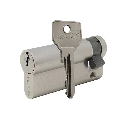 Циліндр половинка CISA C2000 70 (60*10) нікель матовий 3 ключі - Фото №14